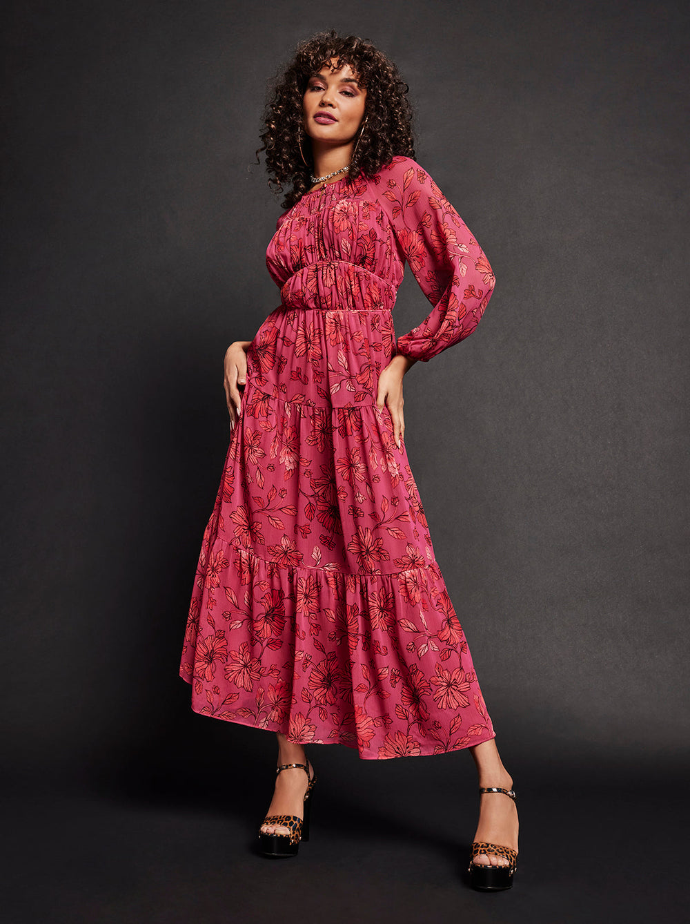 Sasha Maxi Dress in Outlined Blossoms | Jessica Simpson Women