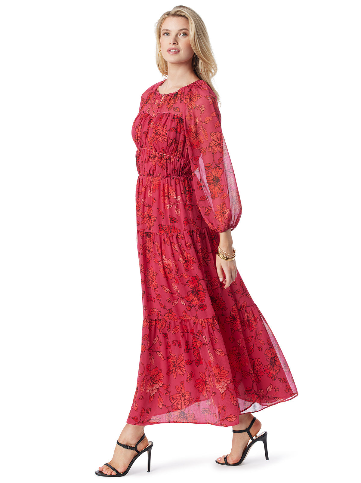 Sasha Maxi Dress in Outlined Blossoms | Jessica Simpson Women