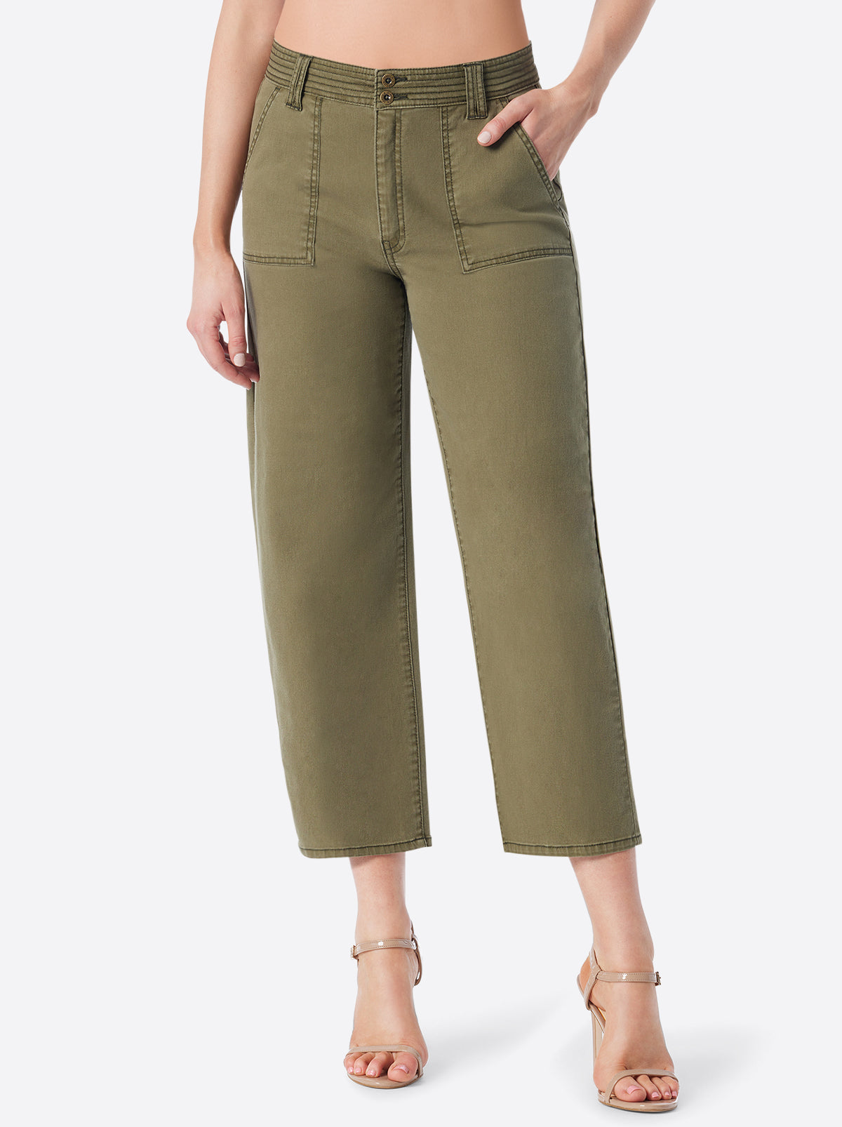Wide Leg Chino in Bronze Green | Jessica Simpson Women