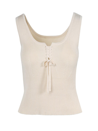 Johanna Lace Up Tank in Parchment | Jessica Simpson Women