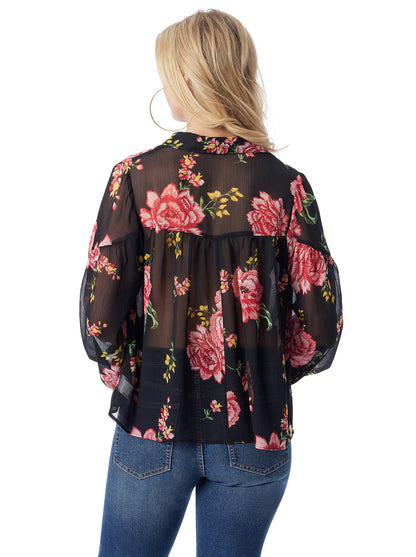 Doris Blouse in Sketchy Roses | Jessica Simpson Women