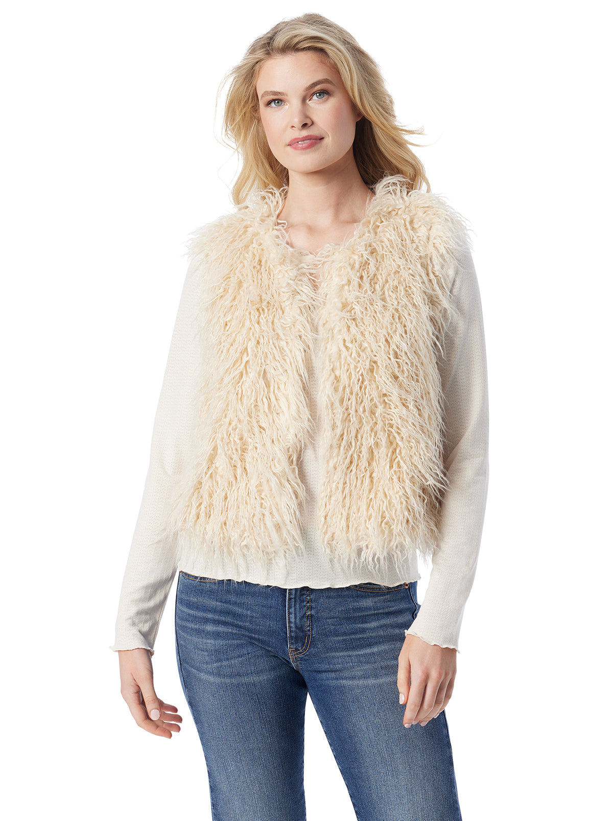 Fur Vest in Gardenia | Jessica Simpson Women