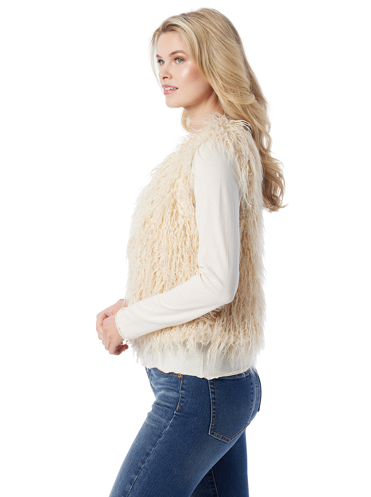 Fur Vest in Gardenia | Jessica Simpson Women