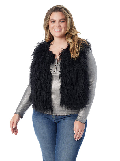 Fur Vest in Anthracite | Jessica Simpson Women