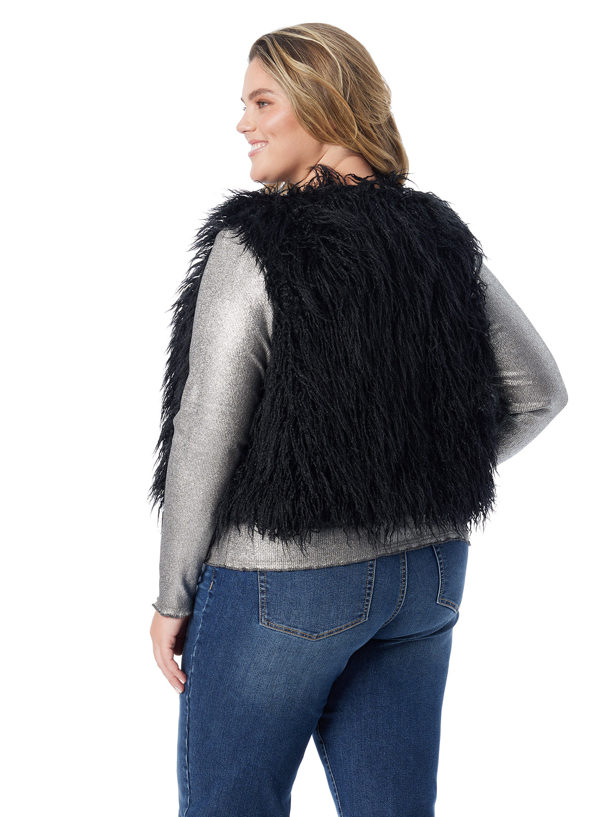 Fur Vest in Anthracite | Jessica Simpson Women
