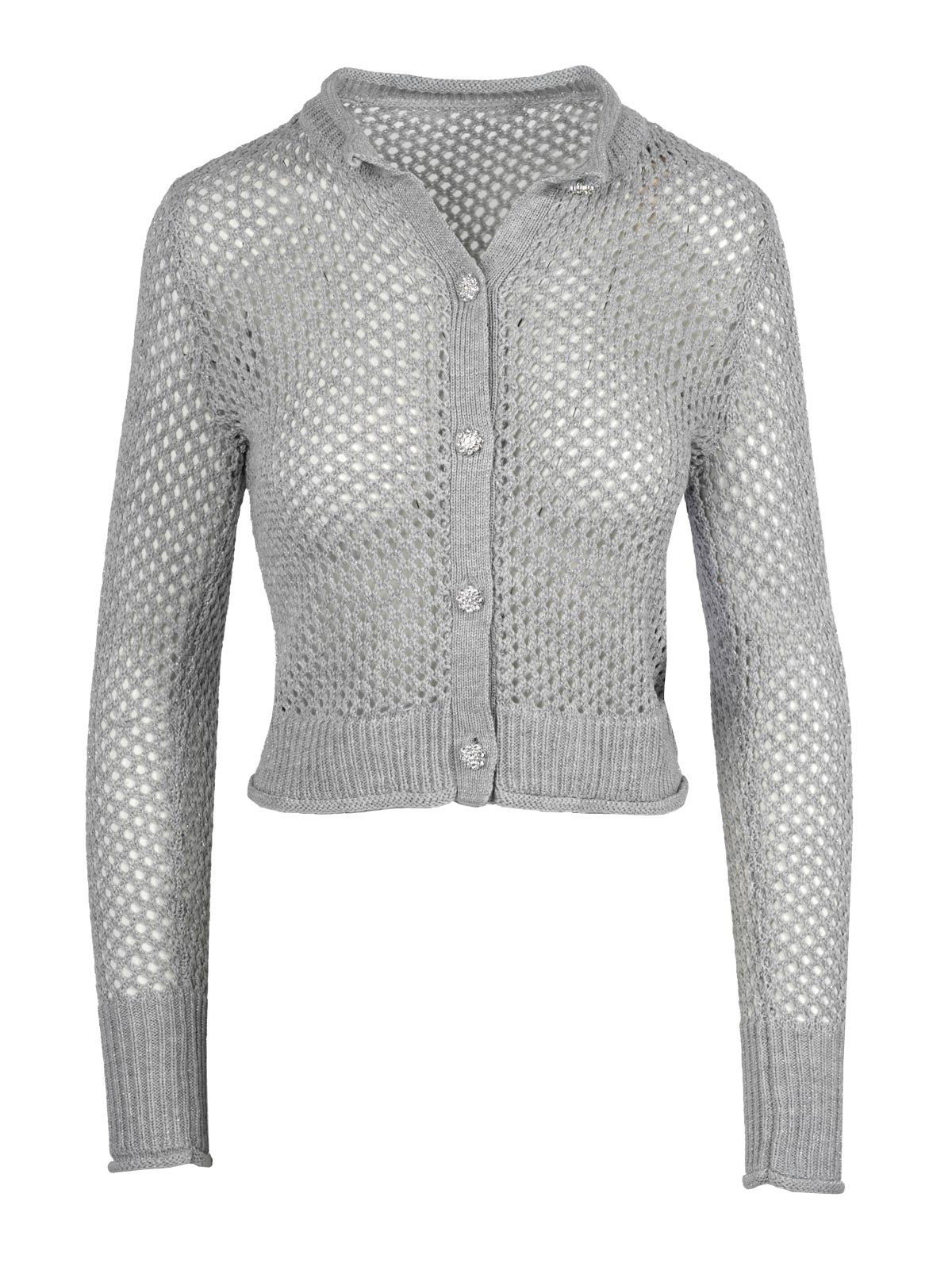 Bianka Cardigan in Metallic Silver | Jessica Simpson Women