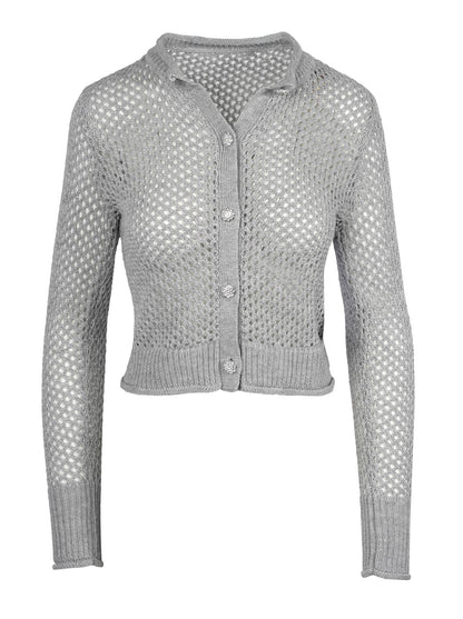 Bianka Cardigan in Metallic Silver | Jessica Simpson Women