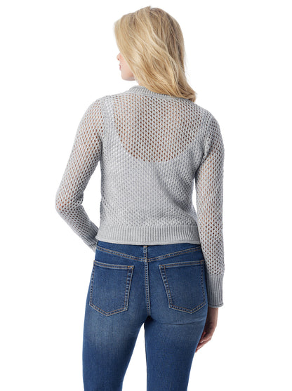 Bianka Cardigan in Metallic Silver | Jessica Simpson Women