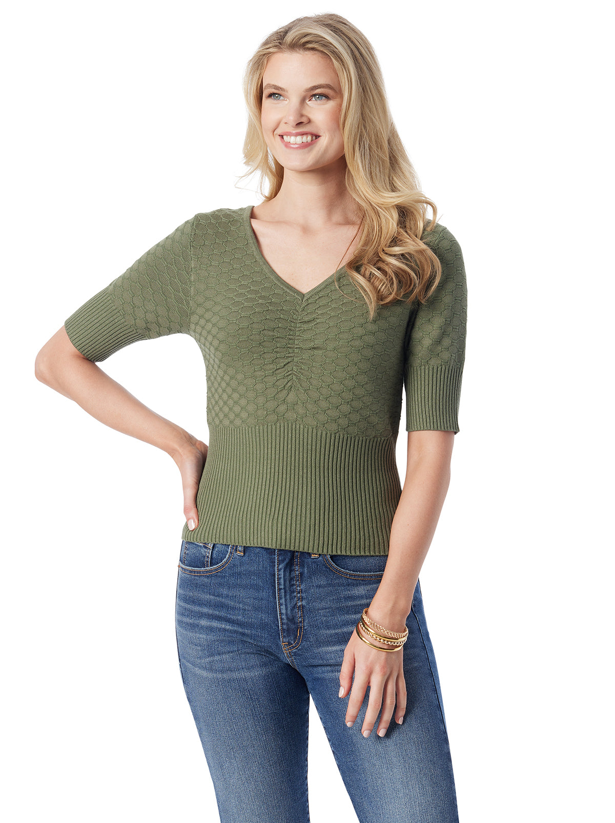 Imani Top in Bronze Green | Jessica Simpson Women