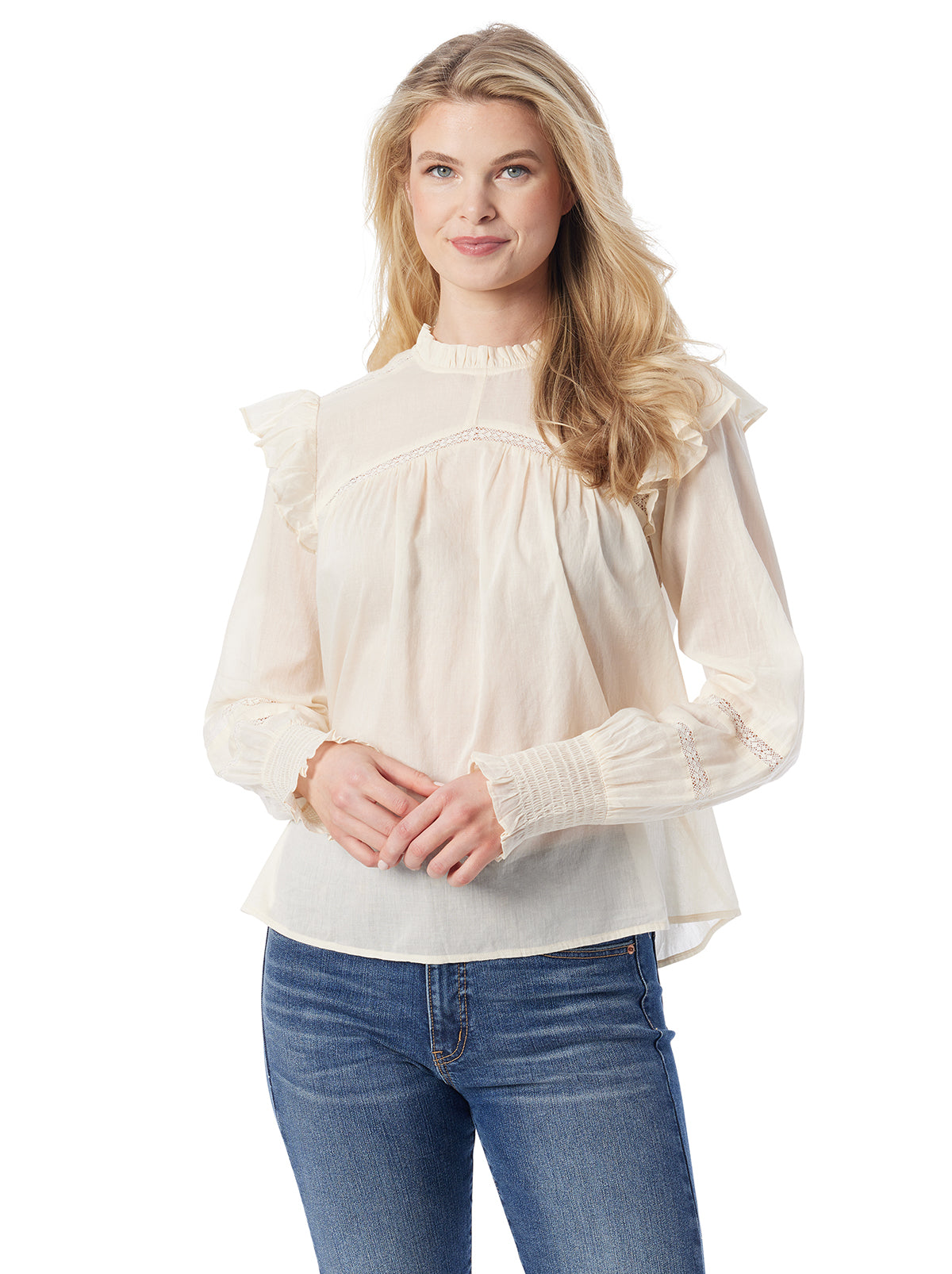 Elsiana Ruffle Top in Parchment | Jessica Simpson Women