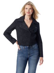 Biker Jacket in Black Laced Floral | Jessica Simpson Women