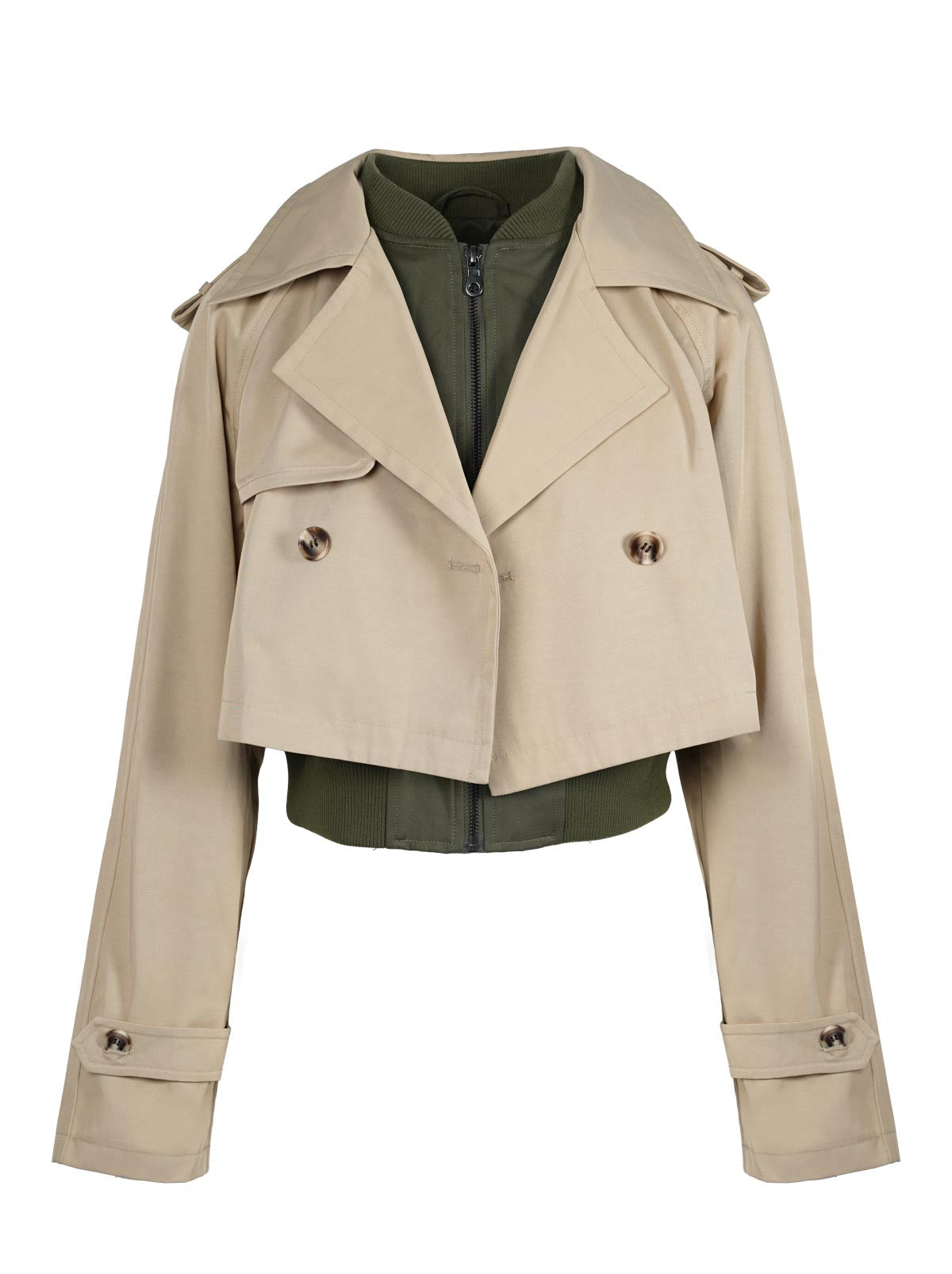 Trench Bomber Jacket in Khaki | Jessica Simpson Women