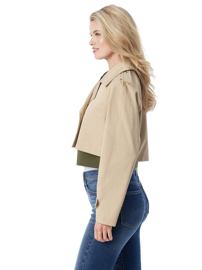 Trench Bomber Jacket in Khaki | Jessica Simpson Women