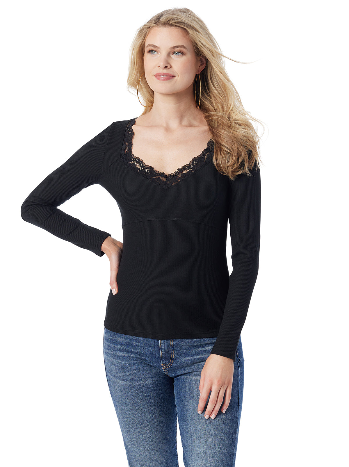 Abbey Sweatheart Top in Anthracite | Jessica Simpson Women