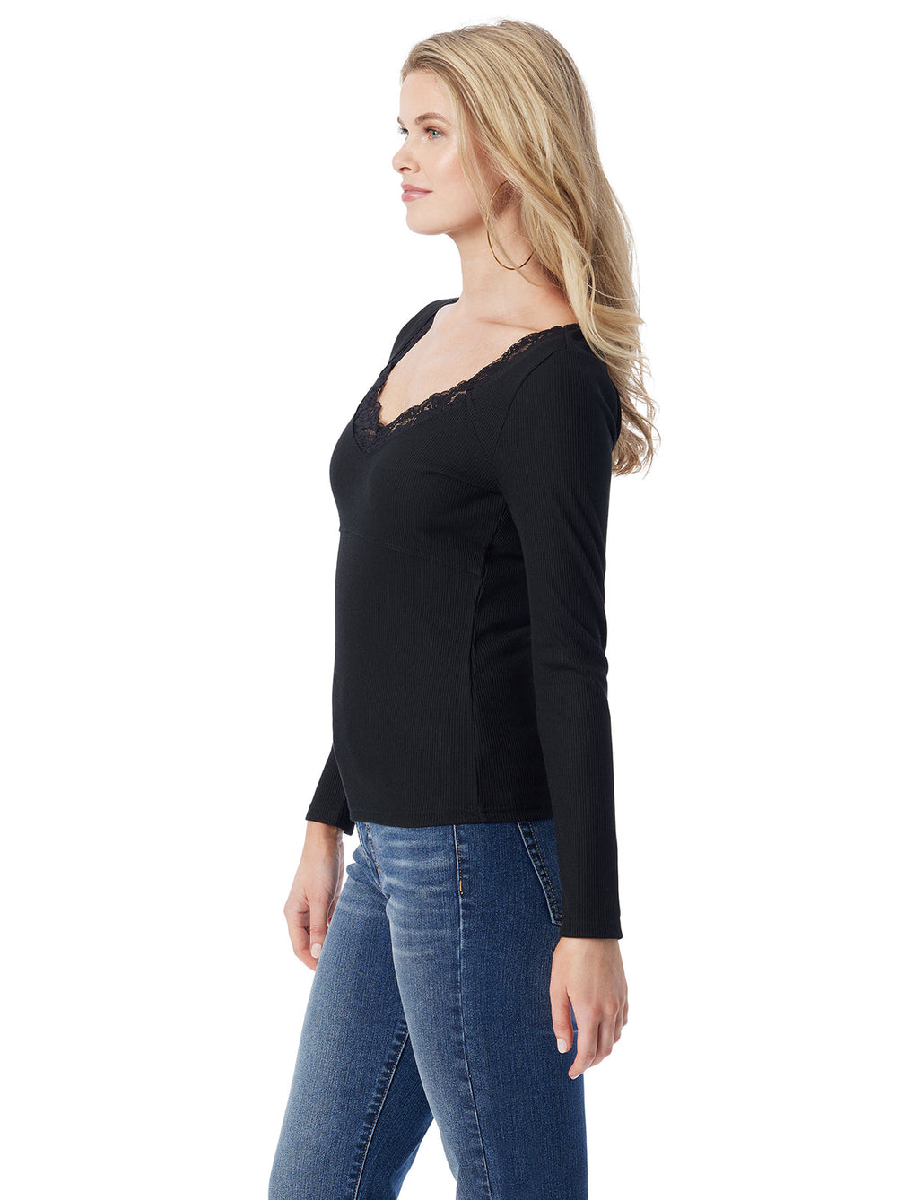 Abbey Sweatheart Top in Anthracite | Jessica Simpson Women