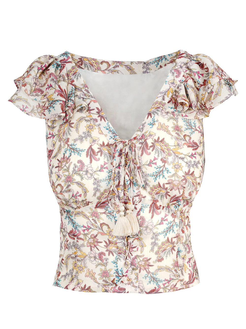 Dixie Cropped Blouse in Cartoon Florals | Jessica Simpson Women