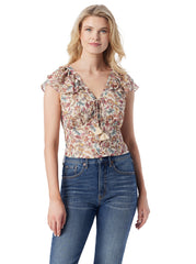 Dixie Cropped Blouse in Cartoon Florals | Jessica Simpson Women