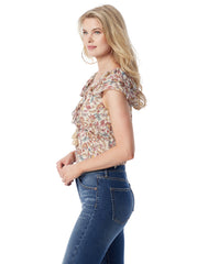 Dixie Cropped Blouse in Cartoon Florals | Jessica Simpson Women