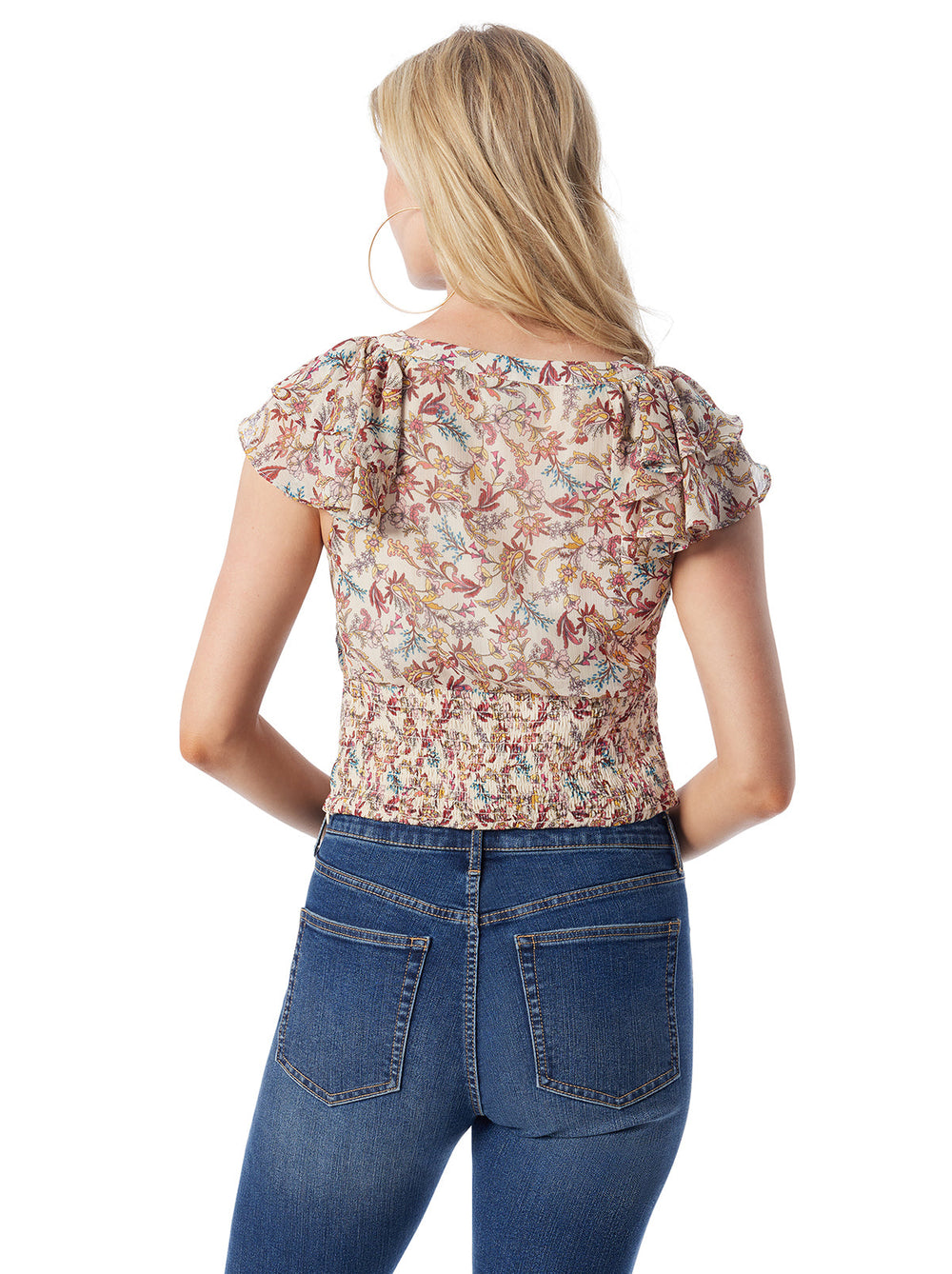 Dixie Cropped Blouse in Cartoon Florals | Jessica Simpson Women