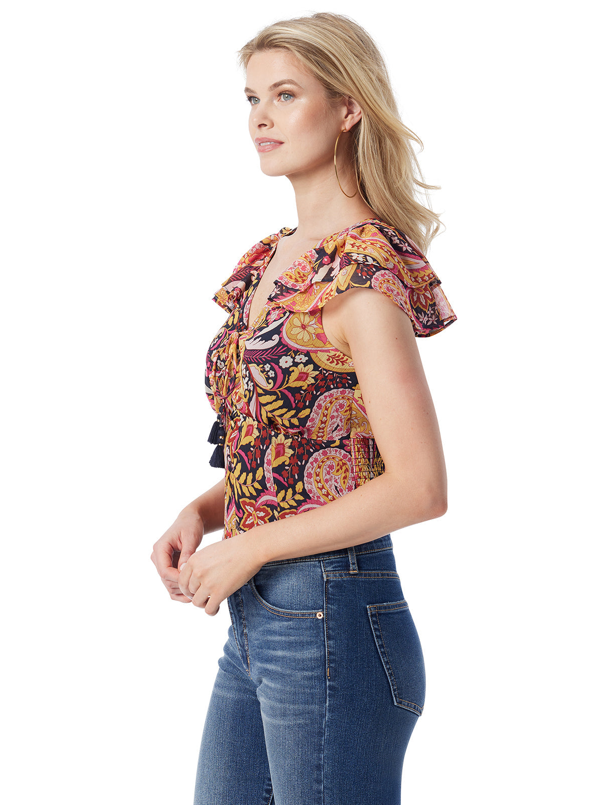 Dixie Cropped Blouse in Paisley World | Jessica Simpson Women