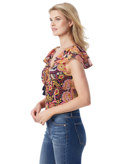 Dixie Cropped Blouse in Paisley World | Jessica Simpson Women