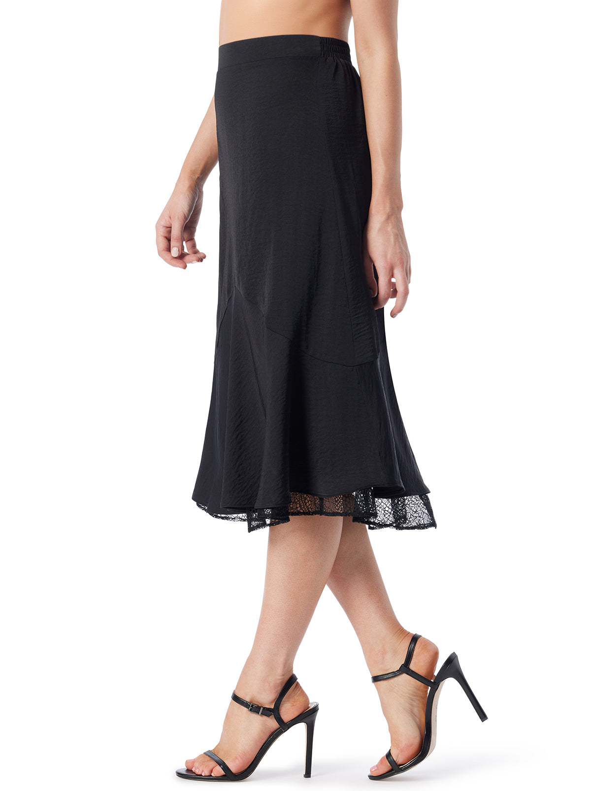 Haven Lace Hem Skirt in Anthracite | Jessica Simpson Women