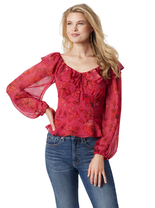 Aki Blouse in Outlines Blossoms | Jessica Simpson Women