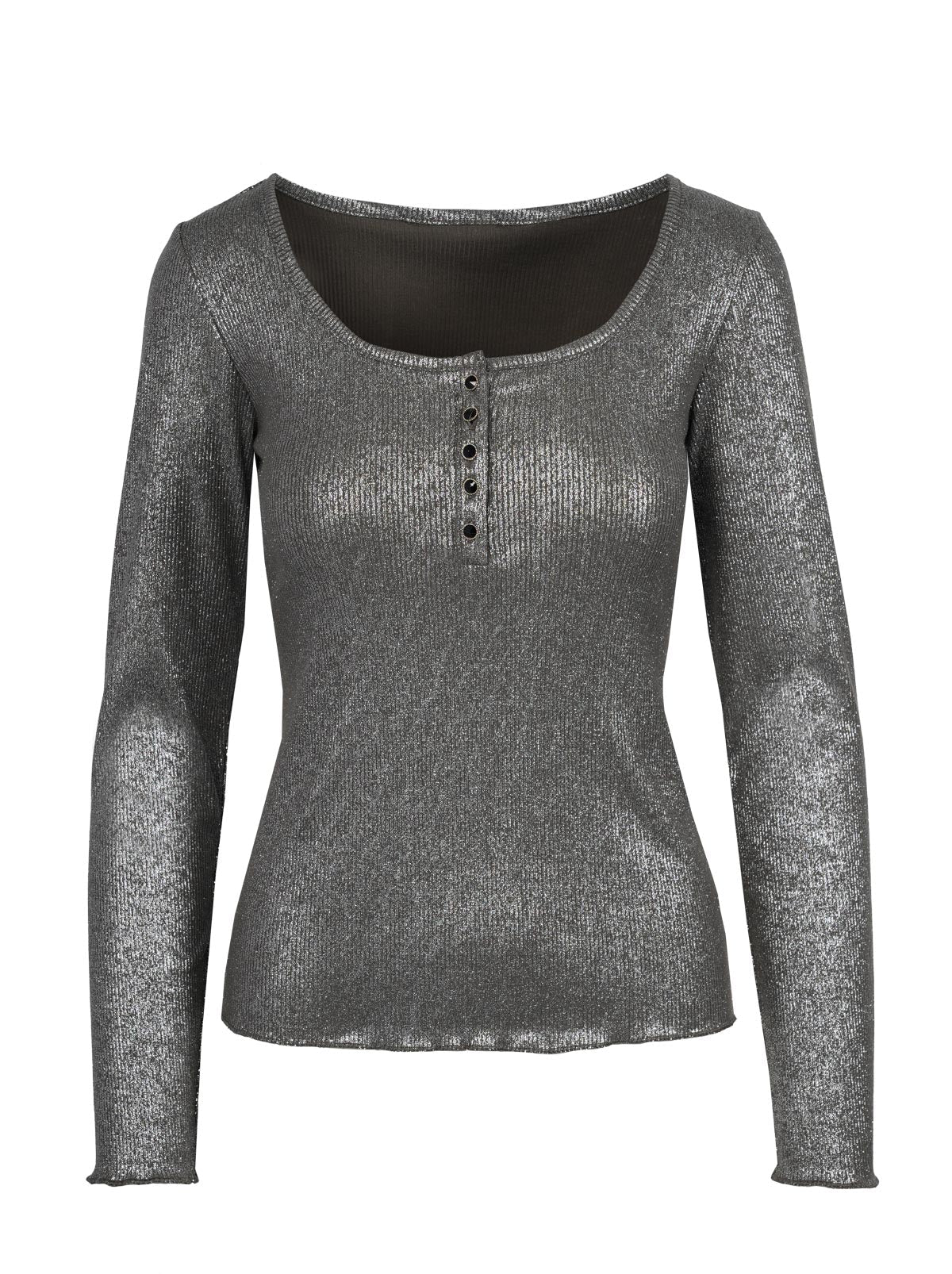 Tahani Henley Top in Silver Grey | Jessica Simpson Women