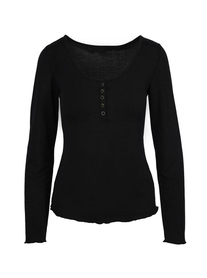 Tahani Henley Top in Anthracite | Jessica Simpson Women