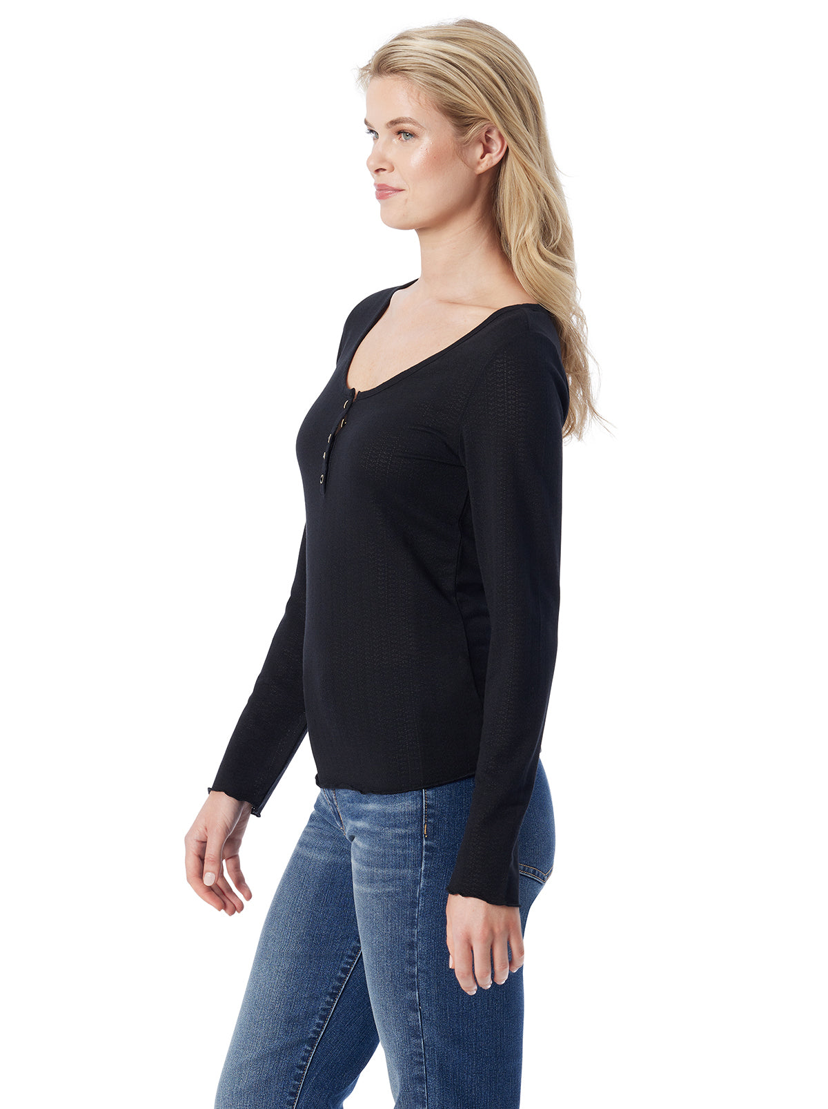 Tahani Henley Top in Anthracite | Jessica Simpson Women
