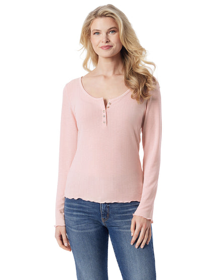 Tahani Henley Top in Silver Pink | Jessica Simpson Women