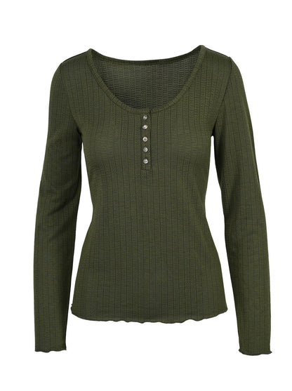 Tahani Henley Top in Bronze Green | Jessica Simpson Women