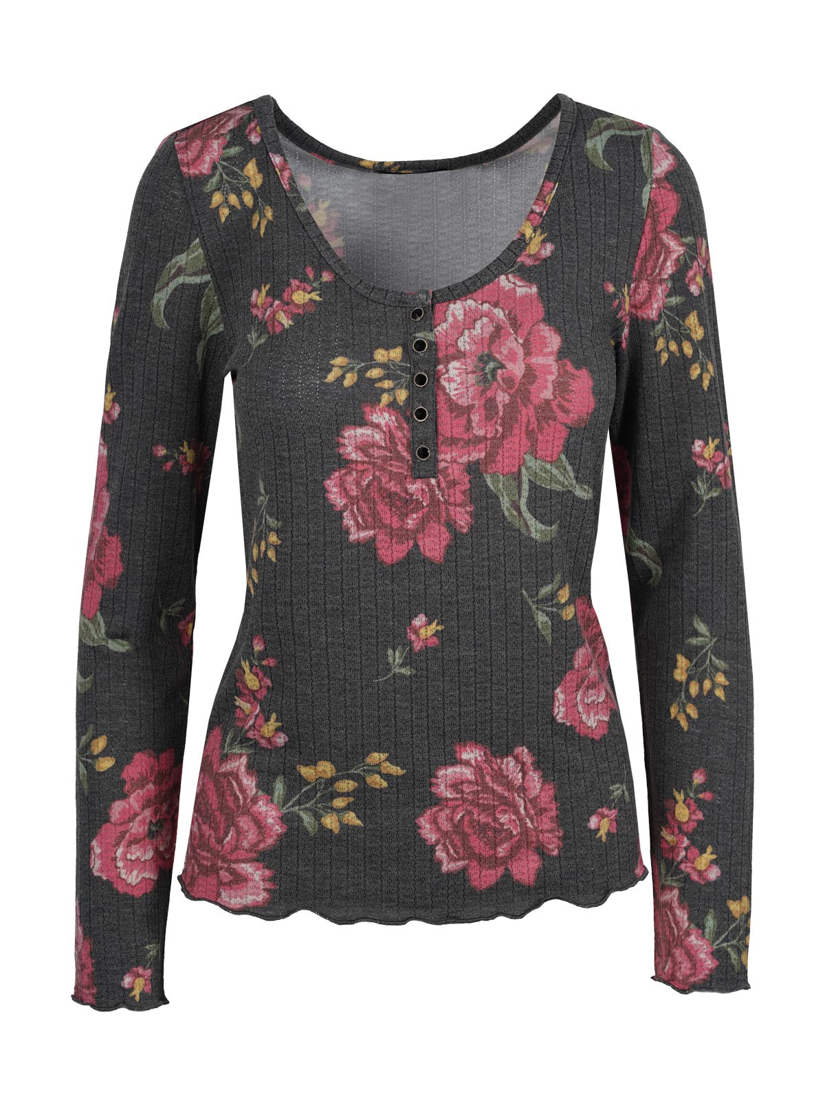 Tahani Henley Top in Sketchy Roses | Jessica Simpson Women