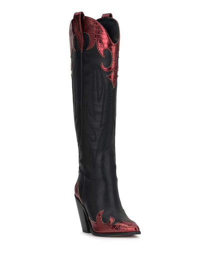 Rhetta Western Boot in Black & Oxblood | Jessica Simpson Women