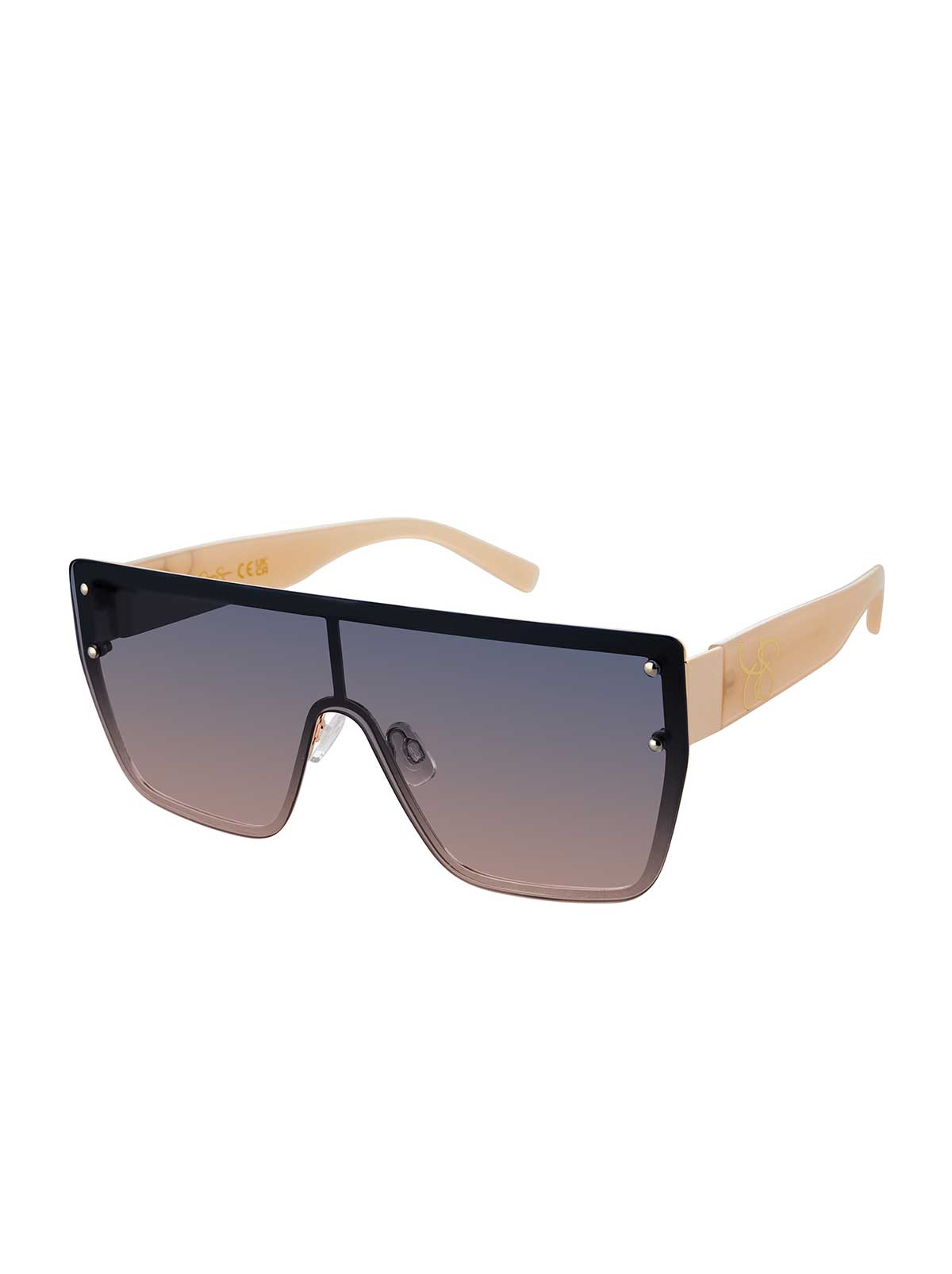 Retro 80's Sunglasses in Gold & Nude | Jessica Simpson Accessories