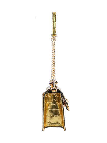 Brooke Clutch in Gold Croco | Jessica Simpson Accessories