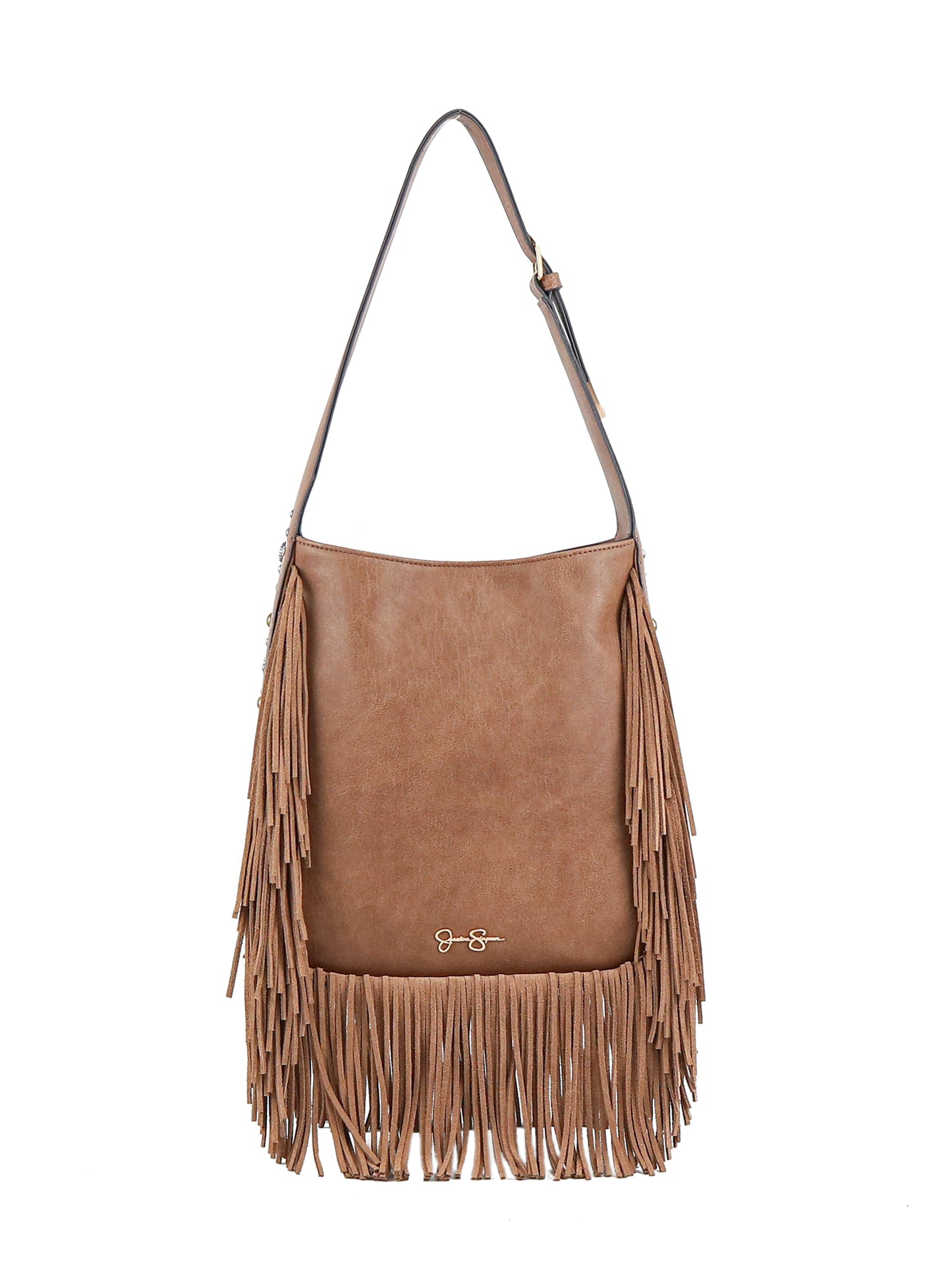 Fringed Calypso Hobo in Almond Brown | Jessica Simpson Accessories