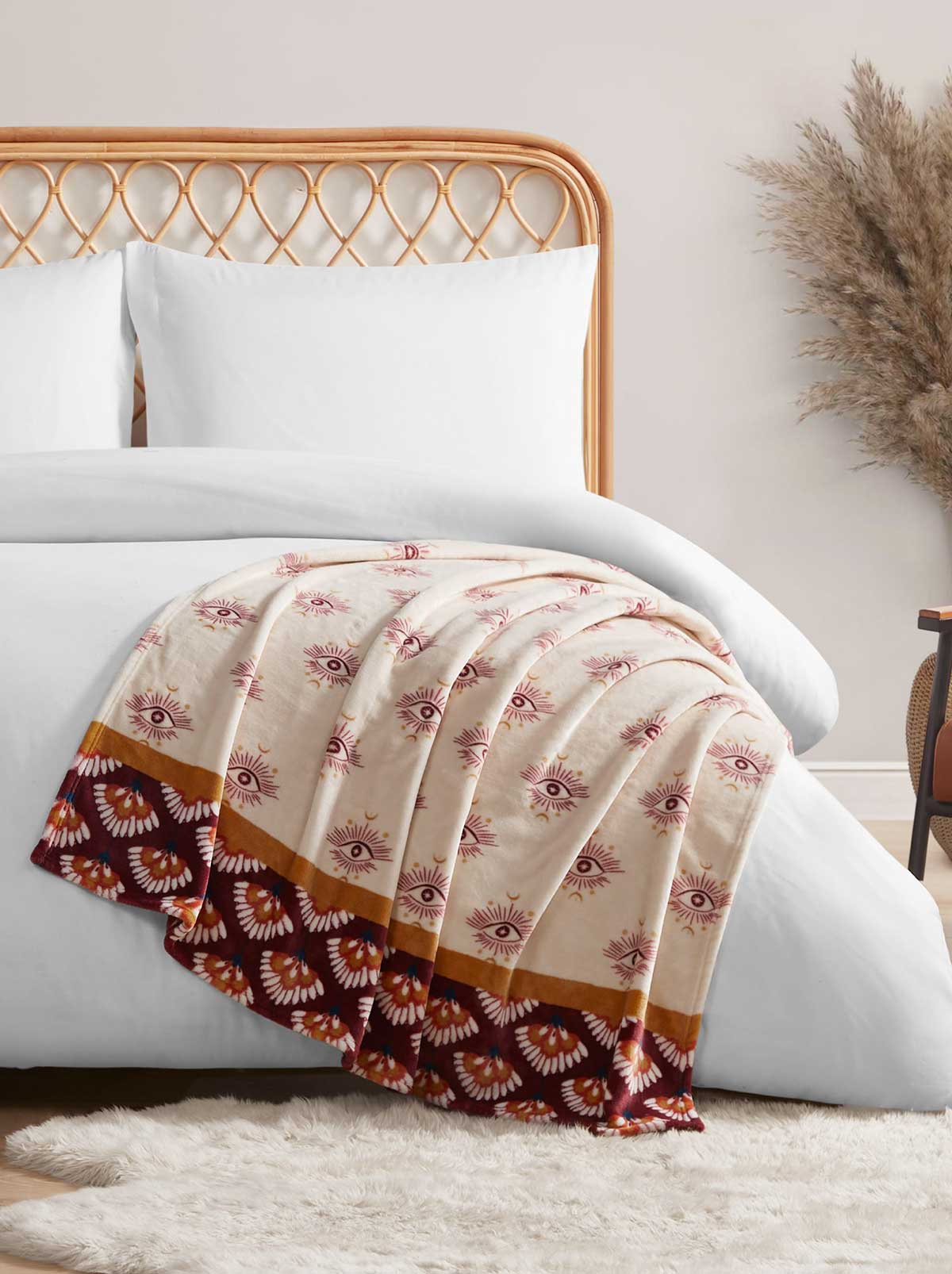 Celeste Plush Throw in Burgandy Red | Jessica Simpson Home