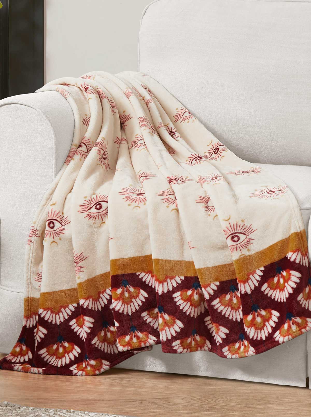 Celeste Plush Throw in Burgandy Red | Jessica Simpson Home