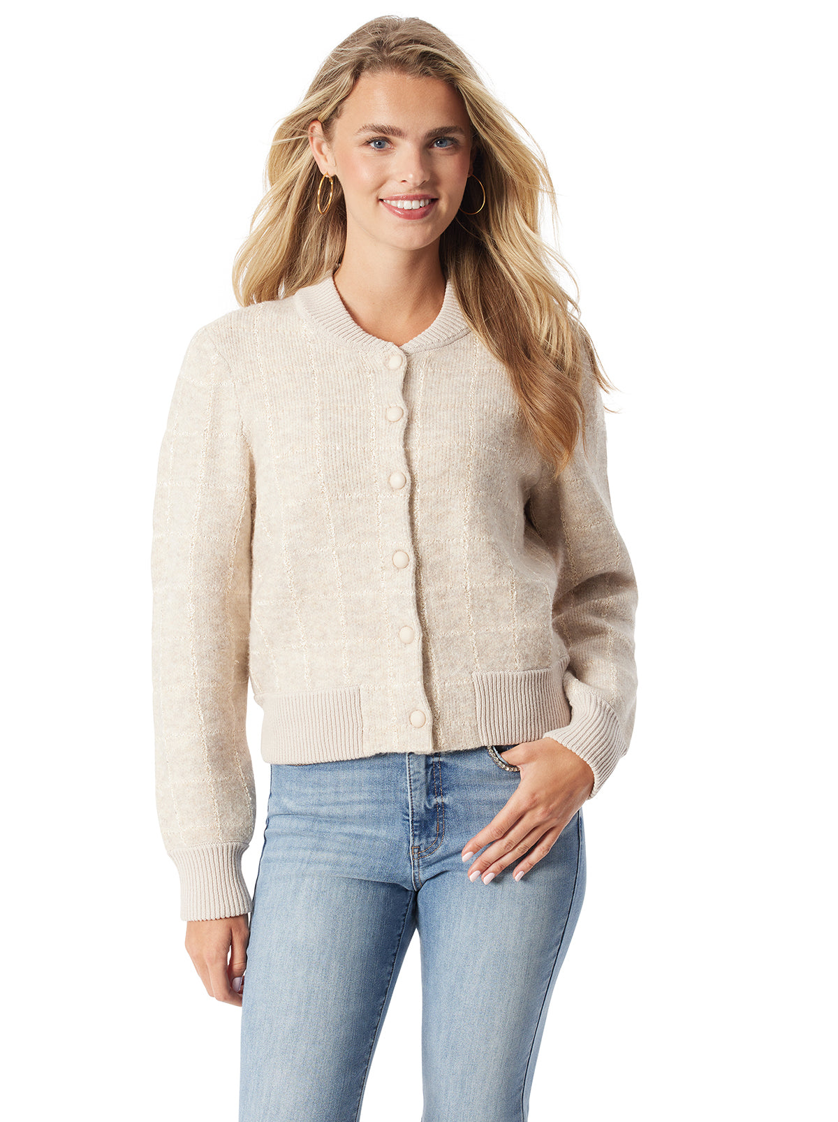 Sylviana Bomber Jacket in Natural Combo | Jessica Simpson Women