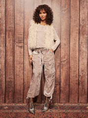 Velvet Cargo Pant in Pearl Grey | Jessica Simpson Women