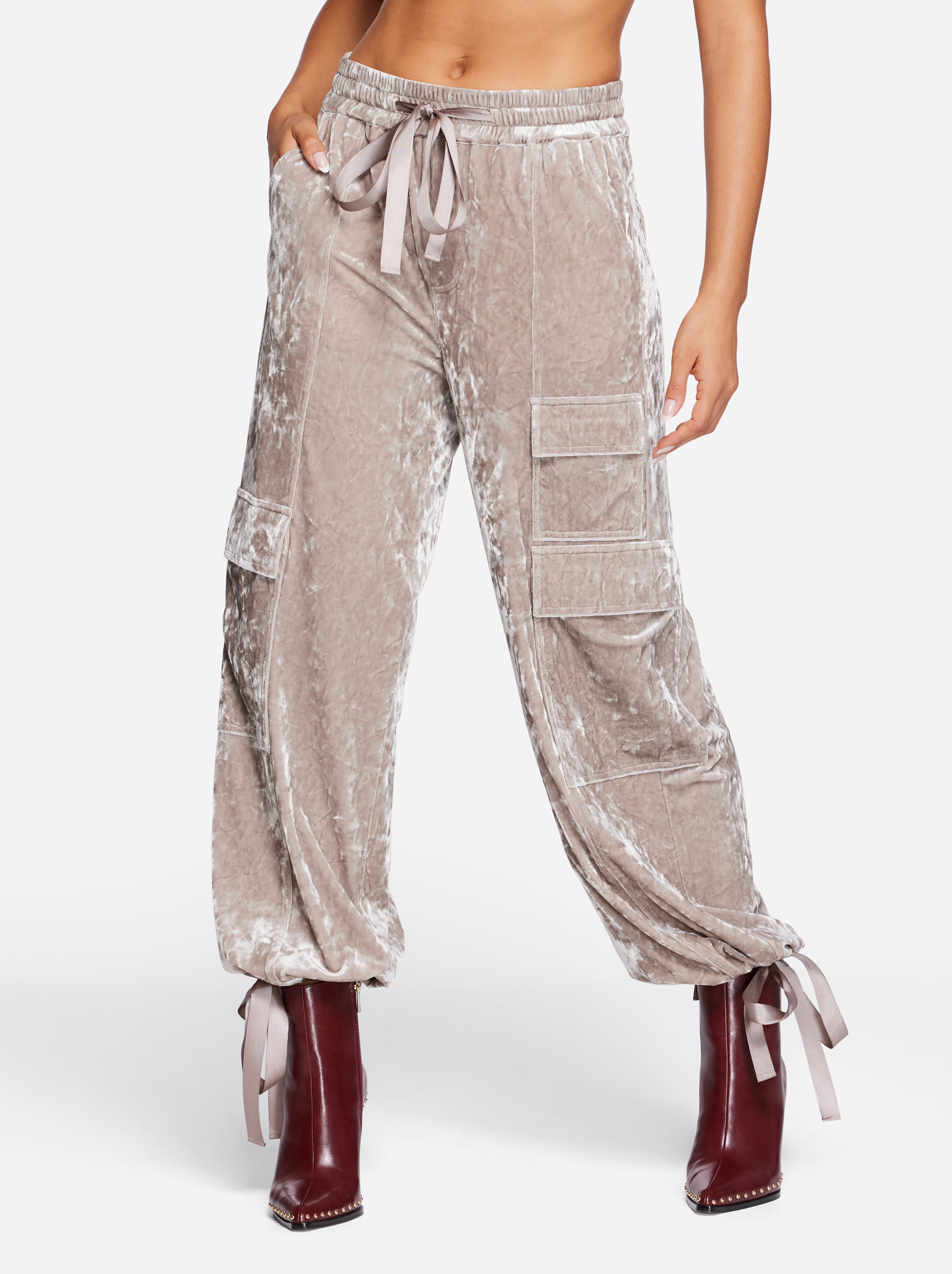 Velvet Cargo Pant in Pearl Grey | Jessica Simpson Women