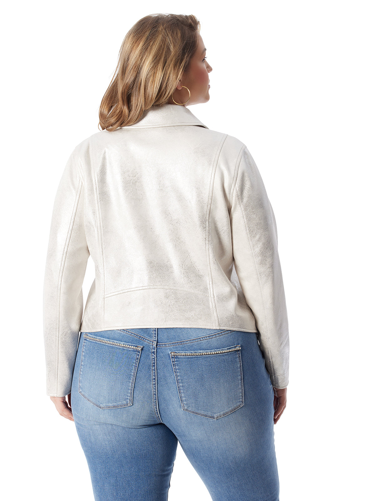 Biker Jacket in Silver Cream | Jessica Simpson Women