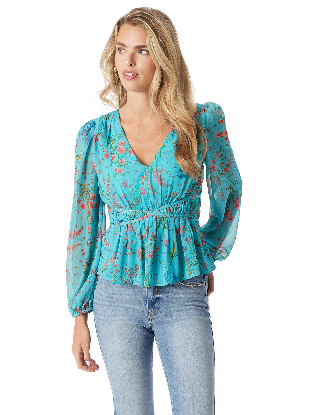 Marjani Top in Baltic-Field Floral | Jessica Simpson Women