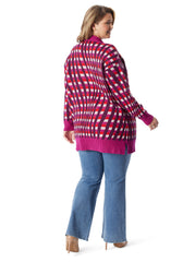 Open Front Cardigan in Festive Swirl | Jessica Simpson Women