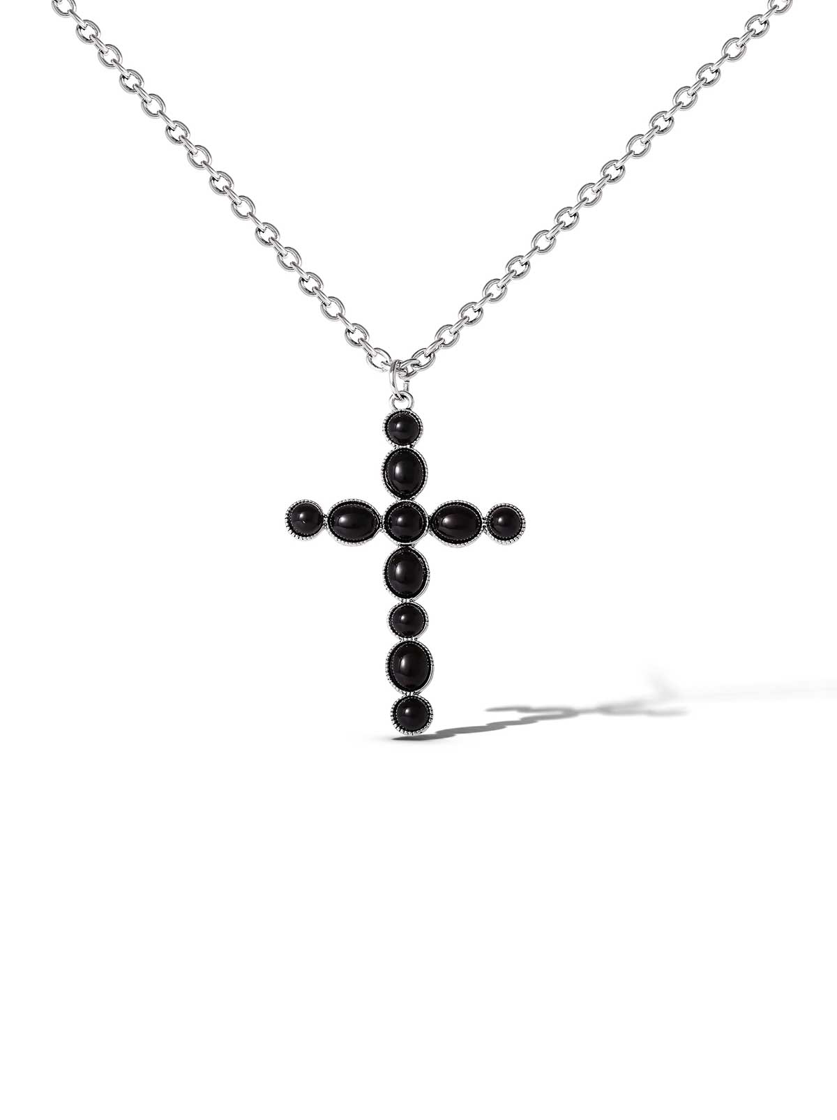 Black Acrylic Cross Necklace | Jessica Simpson Accessories