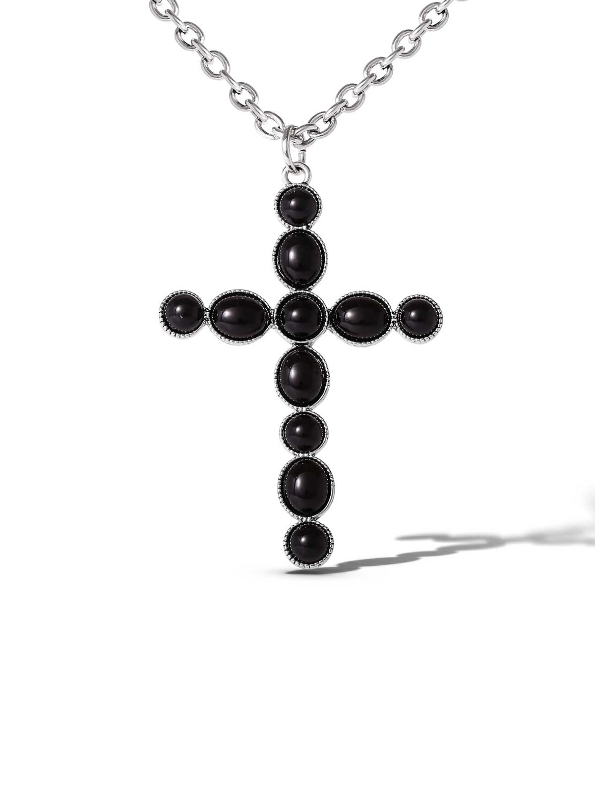 Black Acrylic Cross Necklace | Jessica Simpson Accessories