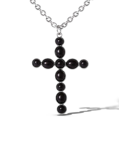 Black Acrylic Cross Necklace | Jessica Simpson Accessories