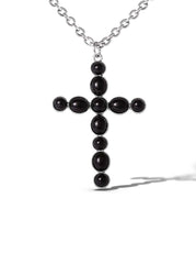 Black Acrylic Cross Necklace | Jessica Simpson Accessories