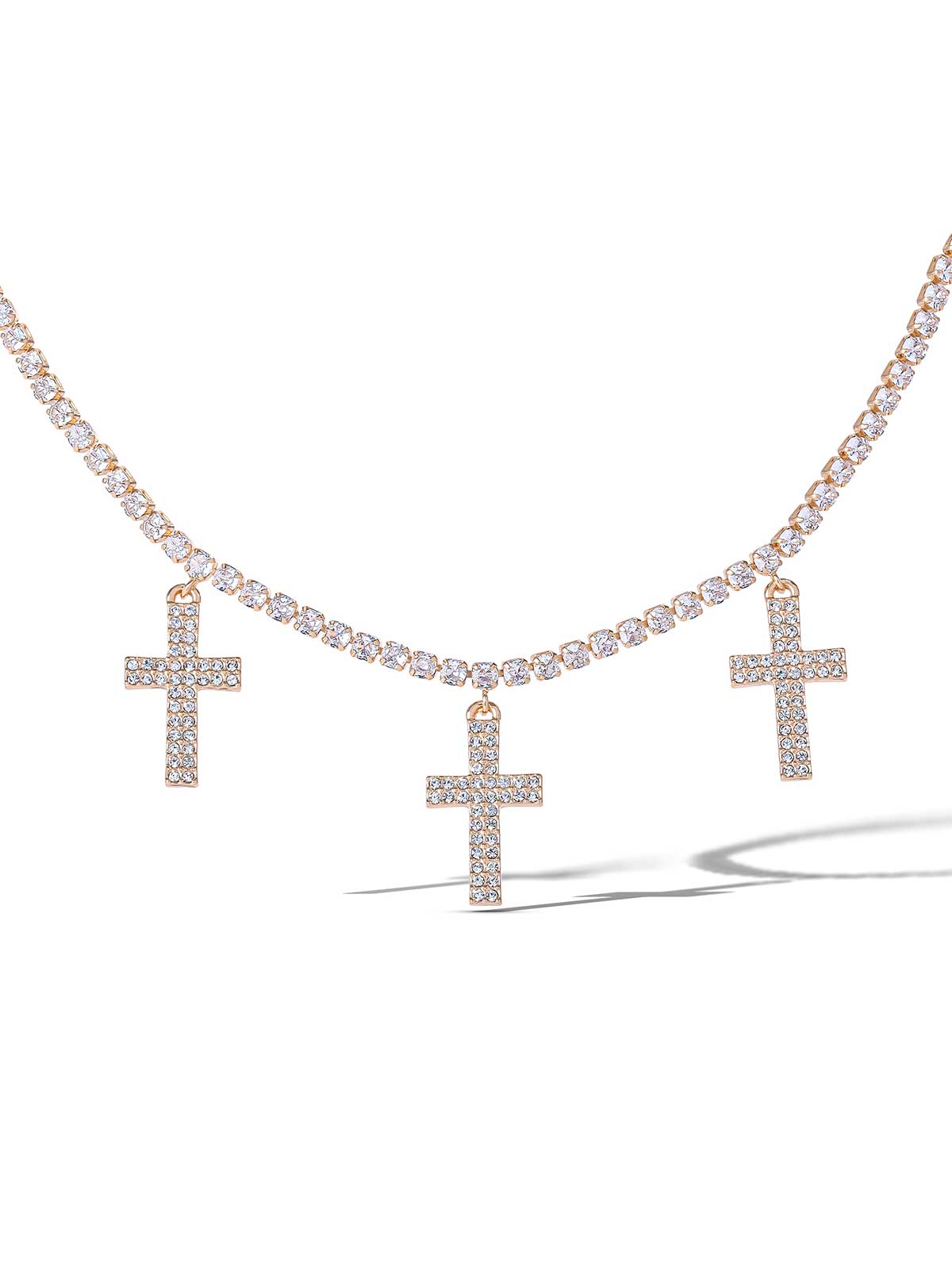 Triple Cross Pave Necklace | Jessica Simpson Accessories